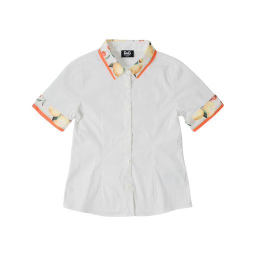 A White Short Sleeve Shirts from Dolce & Gabbana in size 6T for neutral. (Front View)