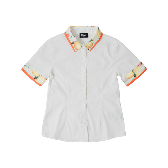 A White Short Sleeve Shirts from Dolce & Gabbana in size 6T for neutral. (Front View)