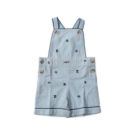 A Blue Overall Shorts from Ralph Lauren in size 3-6M for neutral. (Front View)