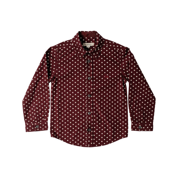 A Burgundy Long Sleeve Shirts from Burberry in size 5T for neutral. (Front View)