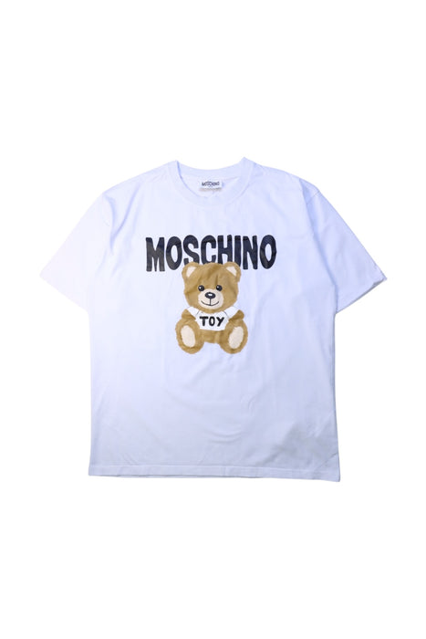 A White Short Sleeve T Shirts from Moschino in size 12Y for boy. (Front View)