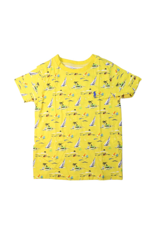 A Yellow Short Sleeve T Shirts from Polo Ralph Lauren in size 5T for boy. (Front View)
