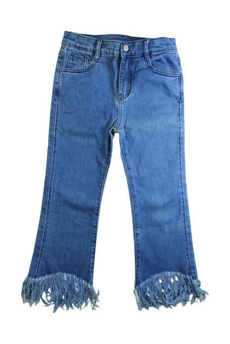 A Blue Jeans from little Mo & Co. in size 7Y for girl. (Front View)
