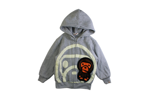 A Grey Hooded Sweatshirts from Bape by A Bathing Ape in size 5T for boy. (Front View)