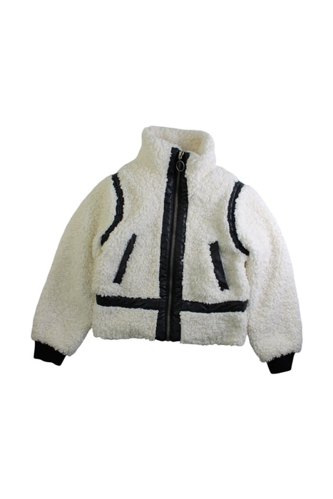 A White Puffer/Quilted Jackets from Design History in size 7Y for girl. (Front View)