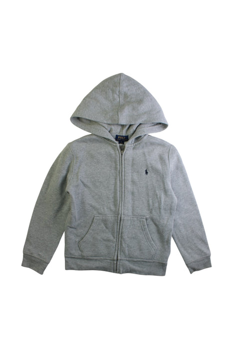 A Grey Zippered Sweatshirts from Polo Ralph Lauren in size 6T for neutral. (Front View)