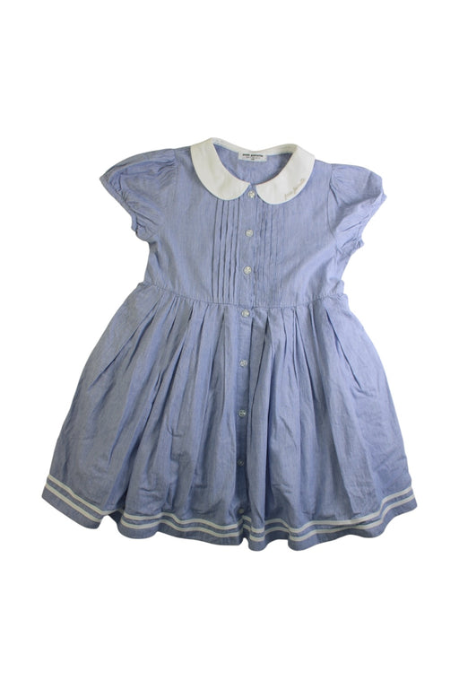 A Blue Short Sleeve Dresses from Pom Ponette in size 7Y for girl. (Front View)