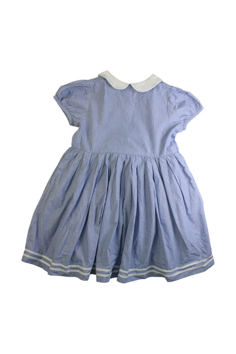 A Blue Short Sleeve Dresses from Pom Ponette in size 7Y for girl. (Back View)