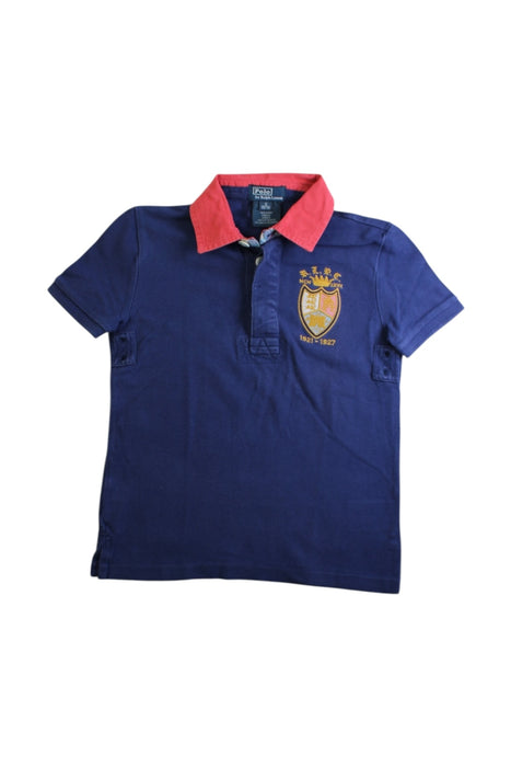 A Navy Short Sleeve Polos from Polo Ralph Lauren in size 5T for boy. (Front View)