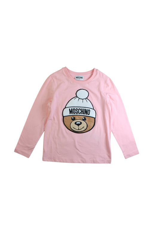 A Pink Long Sleeve T Shirts from Moschino in size 8Y for girl. (Front View)