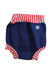 A Navy Swim Diapers from Splash About in size 2T for neutral. (Front View)