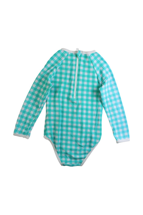 A Teal Swimsuits from Seed in size 3T for girl. (Back View)