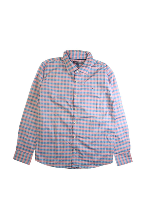 A Blue Long Sleeve Shirts from Tommy Hilfiger in size 13Y for boy. (Front View)