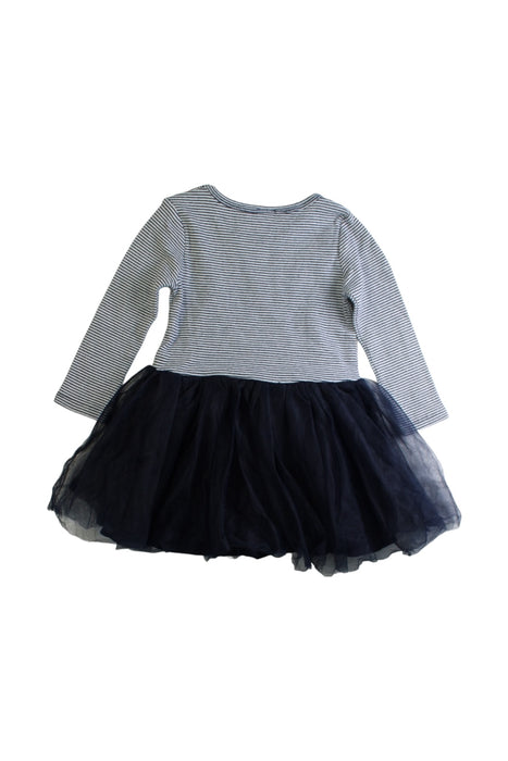 A Navy Long Sleeve Dresses from Seed in size 18-24M for girl. (Back View)