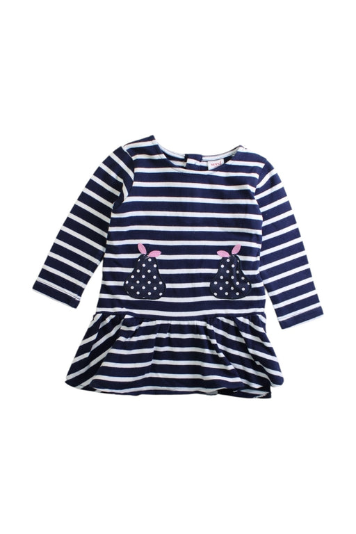 A Navy Long Sleeve Dresses from Seed in size 6-12M for girl. (Front View)