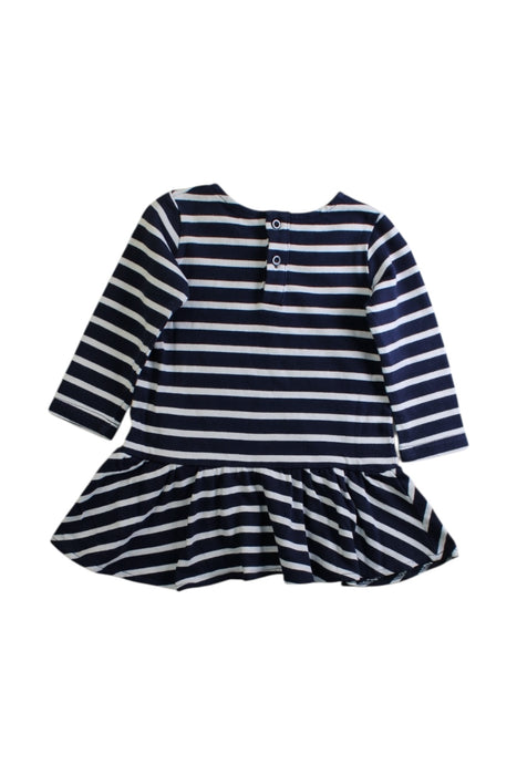 A Navy Long Sleeve Dresses from Seed in size 6-12M for girl. (Back View)