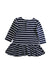 A Navy Long Sleeve Dresses from Seed in size 6-12M for girl. (Back View)