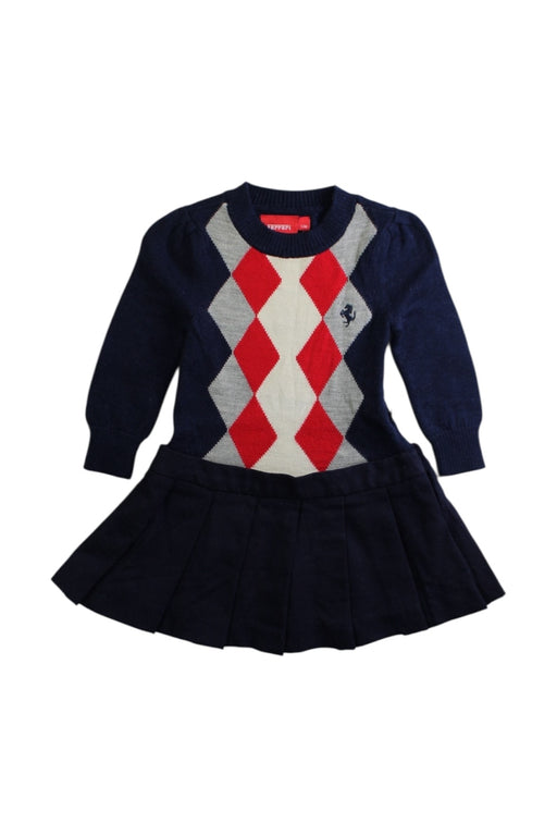 A Navy Sweater Dresses from Ferrari in size 6-12M for girl. (Front View)