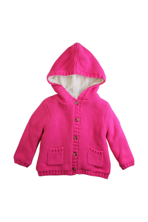 A Pink Buttoned Sweatshirts from Seed in size 18-24M for girl. (Front View)