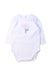 A White Long Sleeve Bodysuits from Seed in size 0-3M for girl. (Front View)