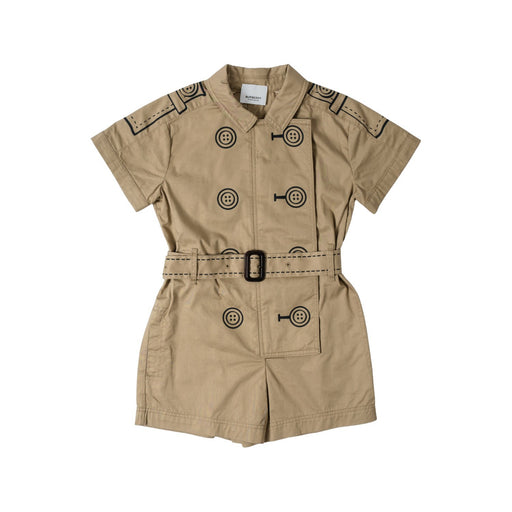 A Beige Short Sleeve Rompers from Burberry in size 6T for neutral. (Front View)