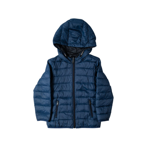 A Navy Puffer/Quilted Jackets from Emporio Armani in size 5T for boy. (Front View)