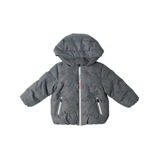 A Grey Puffer/Quilted Jackets from Jacadi in size 3T for neutral. (Front View)