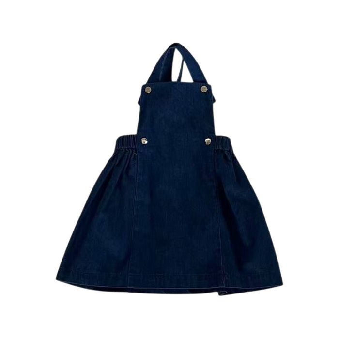A Blue Overall Dresses from Jacadi in size 3T for girl. (Front View)