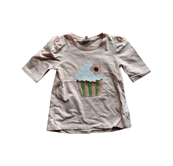 A Pink Short Sleeve T Shirts from Seed in size 5T for girl. (Front View)