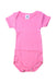 A Pink Short Sleeve Bodysuits from Petit Bateau in size 3-6M for girl. (Front View)