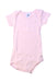 A Pink Short Sleeve Bodysuits from Petit Bateau in size 3-6M for girl. (Front View)