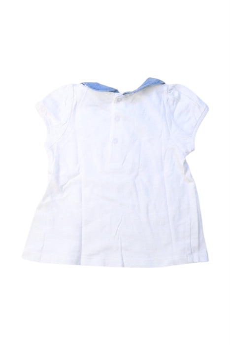 A White Short Sleeve Tops from Bout'Chou in size 3-6M for girl. (Back View)