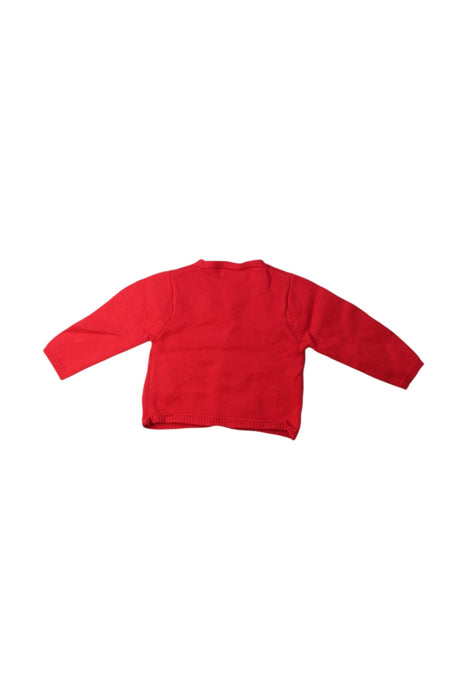 A Red Cardigans from Bout'Chou in size 3-6M for girl. (Back View)