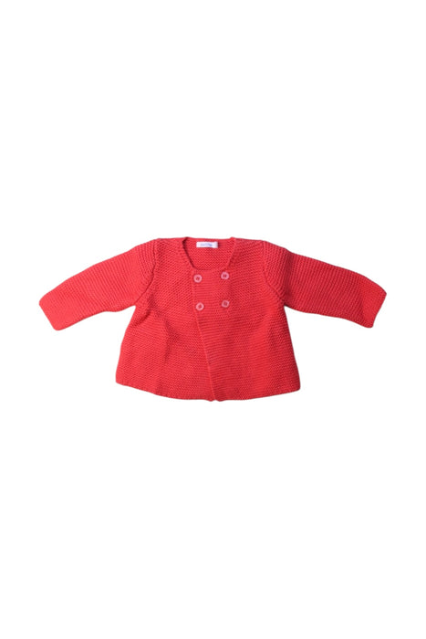 A Red Cardigans from Bout'Chou in size 3-6M for girl. (Front View)