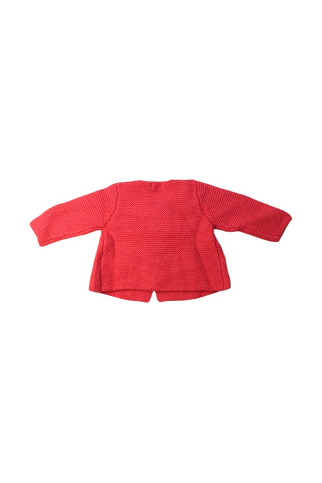 A Red Cardigans from Bout'Chou in size 3-6M for girl. (Back View)