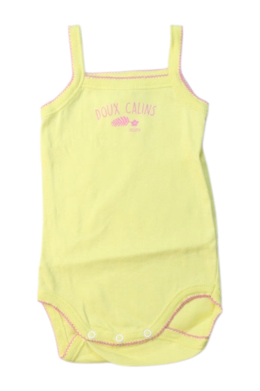 A Yellow Sleeveless Bodysuits from Absorba in size 3-6M for girl. (Front View)