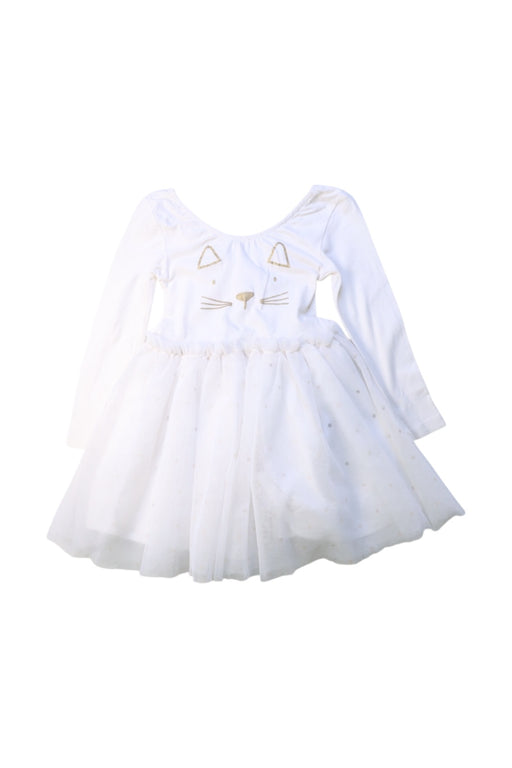 A White Long Sleeve Dresses from Seed in size 3T for girl. (Front View)