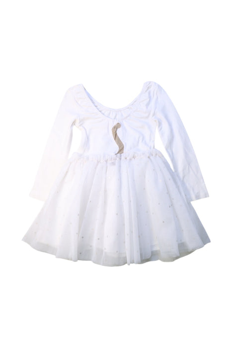 A White Long Sleeve Dresses from Seed in size 3T for girl. (Back View)