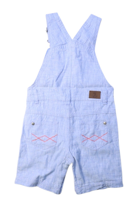 A Blue Overall Shorts from Cadet Rousselle in size 3-6M for boy. (Back View)