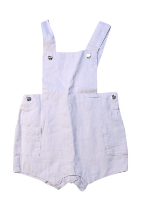 A White Overall Shorts from Jacadi in size 3-6M for neutral. (Front View)