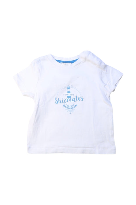 A White Short Sleeve T Shirts from Cyrillus in size 3-6M for boy. (Front View)