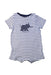 A Navy Short Sleeve Rompers from Petit Bateau in size 3-6M for boy. (Front View)
