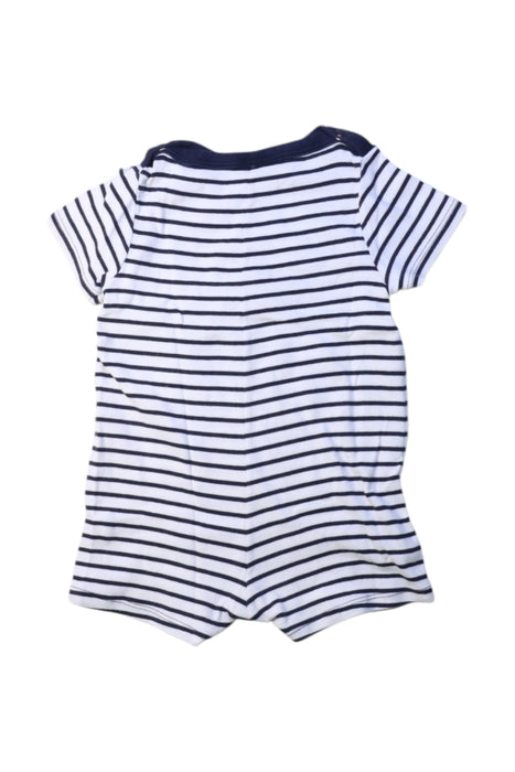 A Navy Short Sleeve Rompers from Petit Bateau in size 3-6M for boy. (Back View)
