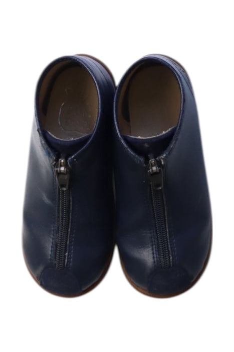 A Navy Booties from Pom d’Api in size 18-24M for girl. (Back View)