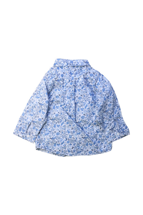 A Blue Long Sleeve Shirts from Petit Bateau in size 6-12M for boy. (Back View)