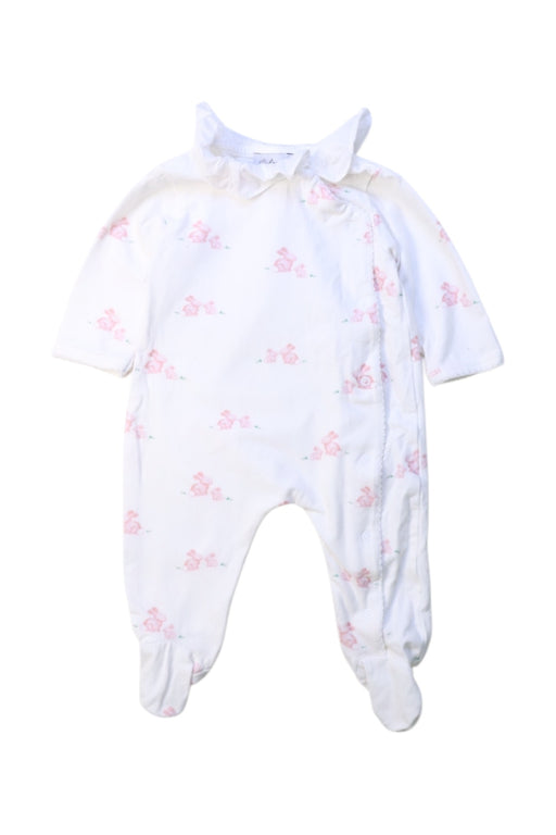 A White Onesies from Lapinou in size 0-3M for girl. (Front View)