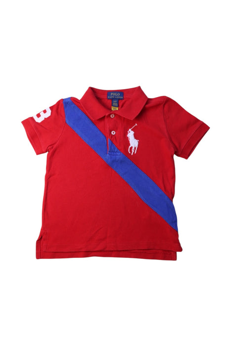 A Red Short Sleeve Polos from Polo Ralph Lauren in size 2T for boy. (Front View)