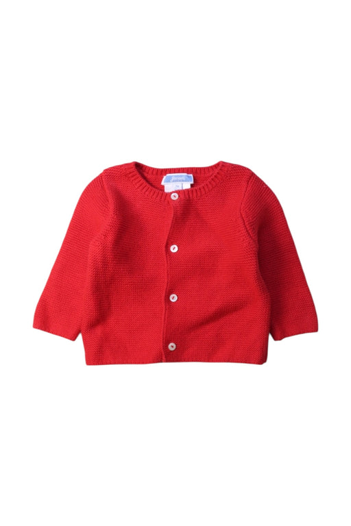 A Red Cardigans from Jacadi in size 0-3M for girl. (Front View)