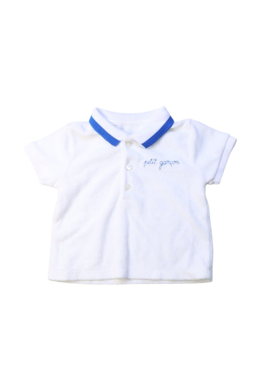 A White Short Sleeve Polos from Jacadi in size 12-18M for boy. (Front View)