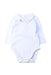A White Long Sleeve Bodysuits from Jacadi in size 0-3M for girl. (Front View)